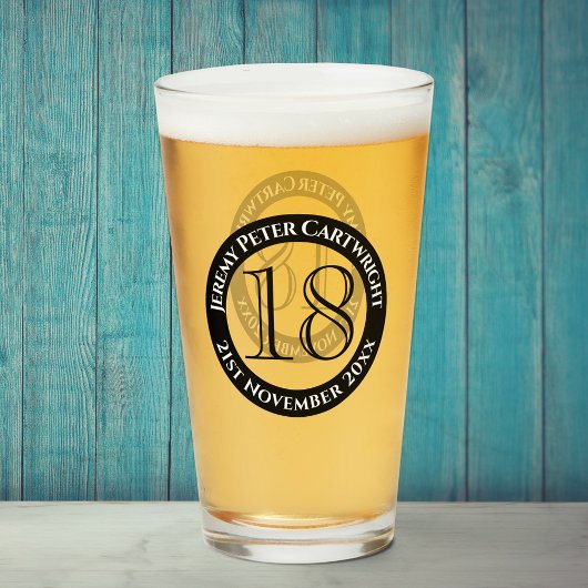 Verre de célébration pour 18 ans