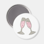 Verre de Champagne Rose Pétillant Aimant Mariage F (Recto/Verso)