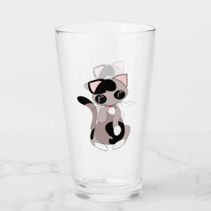 Verre de chat mignon