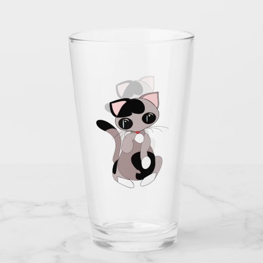 Verre de chat mignon (Devant)