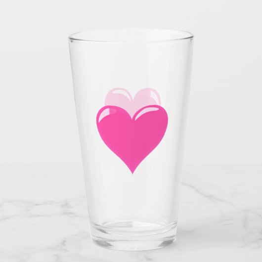 Verre de coeur rose (Devant)