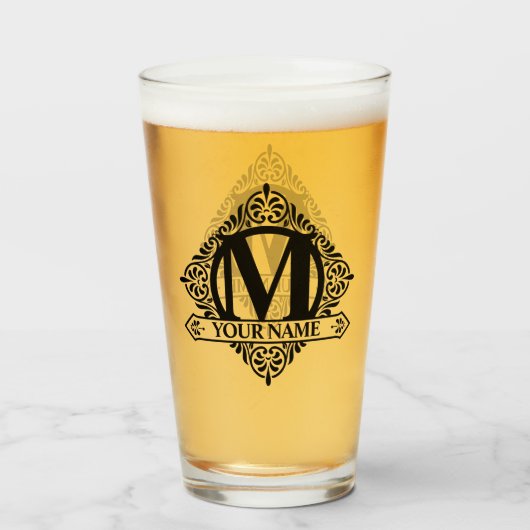 Verre de conception monographique orné (Devant (rempli))