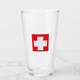 Verre de drapeau de la Suisse