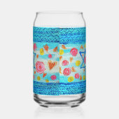 Verre de drapeau israélien lunatique avec fleurs & (Droite)