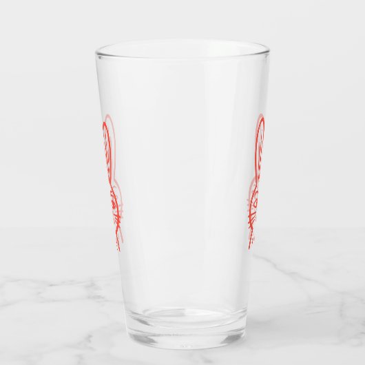 Verre de lapin orange (Gauche)