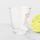 Verre de Mariage de cadre Floral Rose (Gauche)