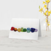 Verre de mer, carte de voeux en verre de blanc (Fleur jaune)