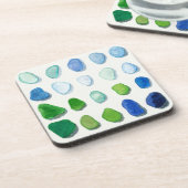 Verre de mer, dessous de verre en verre d'art de (Côté gauche)