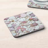 Verre de mer, dessous de verre roses en verre de (Côté gauche)