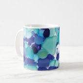 Verre de mer et tasse bleus de marbres de mer (Devant gauche)