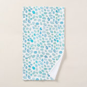 Verre de mer Turquoise Plage Motif Ensemble de ser (Serviette à main)