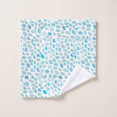 Verre de mer Turquoise Plage Motif Ensemble de ser (Gant de toilette)
