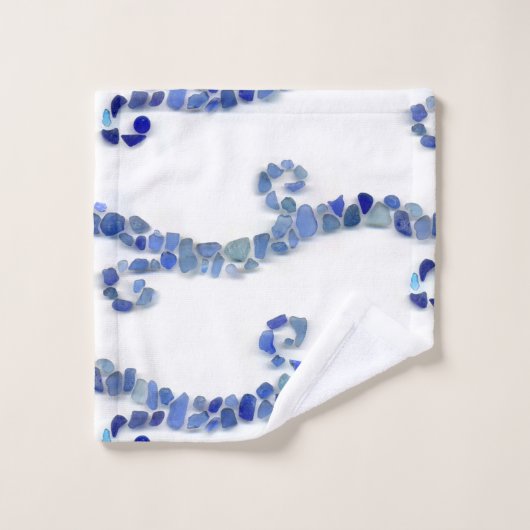 Verre de mer - vagues de bleu (Gant de toilette)