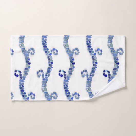 Verre de mer - vagues de bleu (Serviette à main)