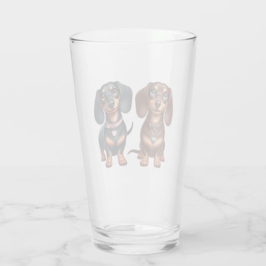 Verre De mignons amis dachshund (Dos)