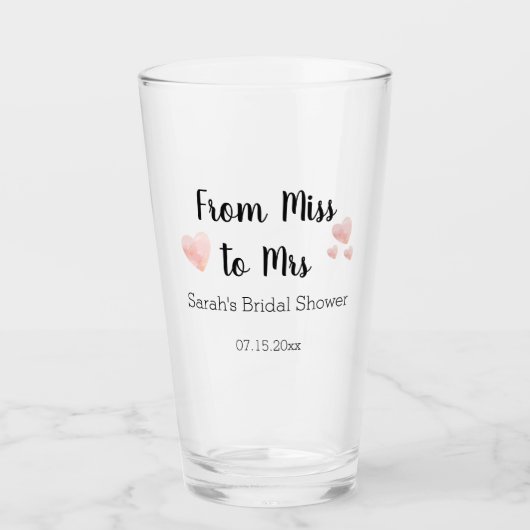 Verre De Mlle à Mme Fête des mariées Tumbler (Devant)
