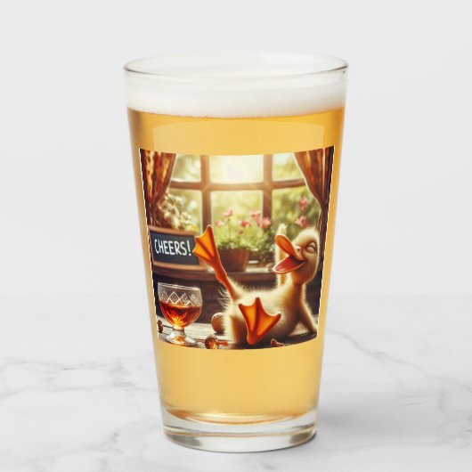 Verre de Noël Canard Ivre Drôle (Devant (rempli))