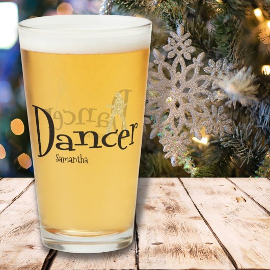 Verre de Noël de la danseuse de rennes d'or