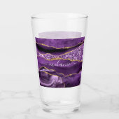 Verre de Parties scintillant en or violet avec nom (Dos)
