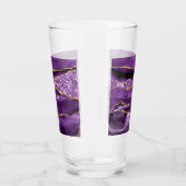 Verre de Parties scintillant en or violet avec nom (Droite)