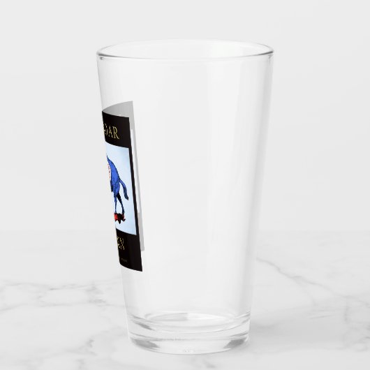 Verre de pinte de bar bleu (Gauche)