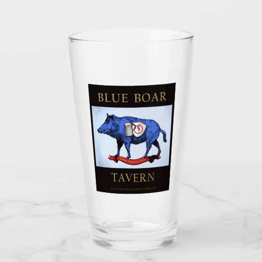 Verre de pinte de bar bleu (Devant)