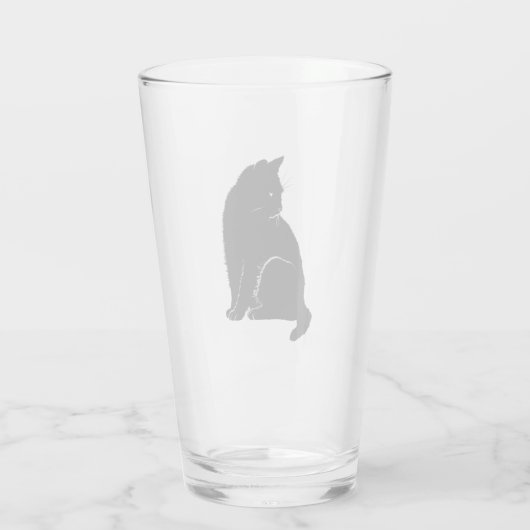 Verre de pinte de chat noir (Dos)