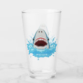 Verre de pinte personnalisé Funny Shark (Dos)