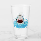 Verre de pinte personnalisé Funny Shark (Devant)