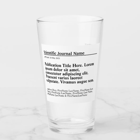 Verre de publication personnalisée - Arrière - pla (Devant)