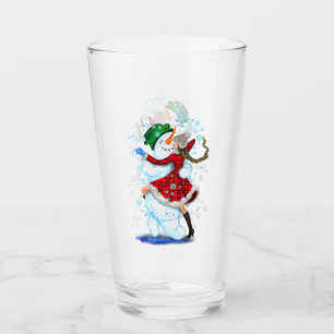 Verre de Snowman and Girl Dancers