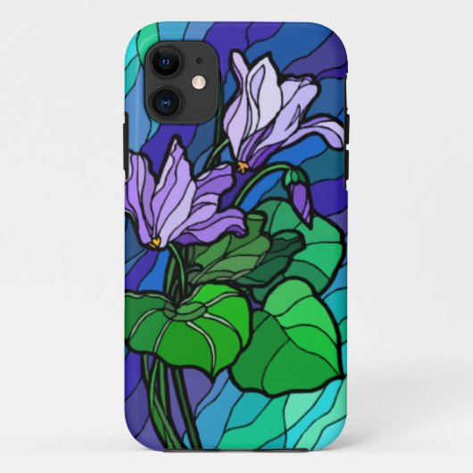 Verre de taches violet fleur iPhone 5 Coque (Dos)