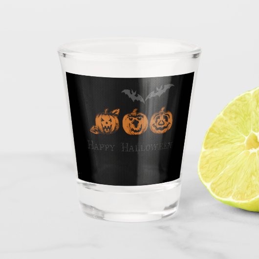 Verre de tir d'automne/d'Halloween/citrouille (Devant)
