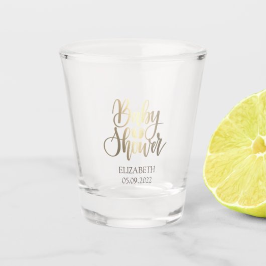 Verre de tir de Baby shower or pieds (Devant)