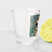 Verre de tir drôle avec Curious Baby Llama (Gauche)