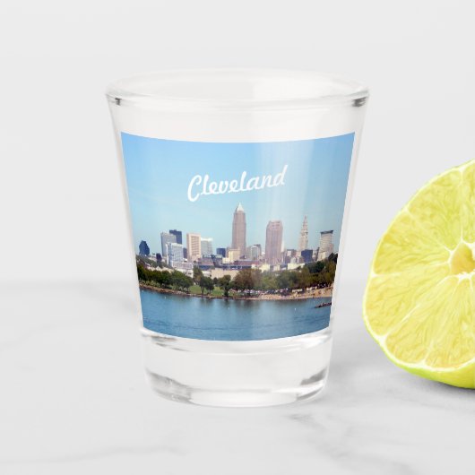 Verre de tir Skyline de Cleveland OH Lake (Devant)