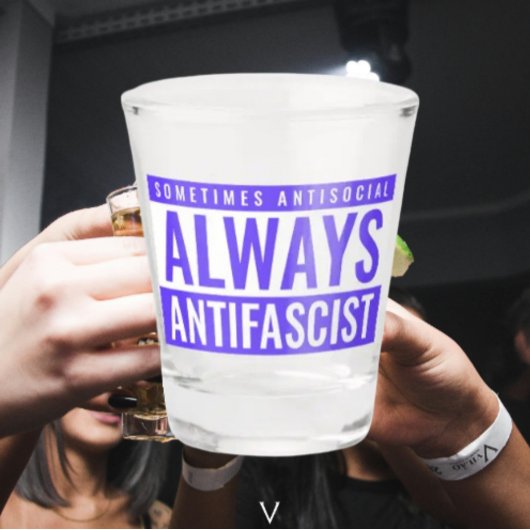 Verre de tir toujours antifasciste - bleu gras