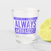Verre de tir toujours antifasciste - bleu gras (Devant)