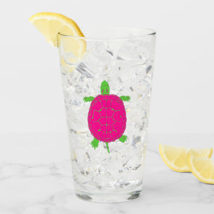 Verre de Tortue Rose et Vert