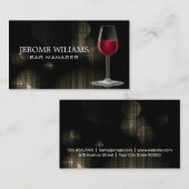 Verre de vin | Carte de visite de fond lumineux (Devant / Derrière)