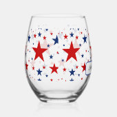 Verre de vin des étoiles patriotiques (Droite)