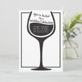 Verre de vin Faire-part de mariage (Debout devant)