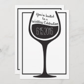 Verre de vin Faire-part de mariage (Devant / Derrière)