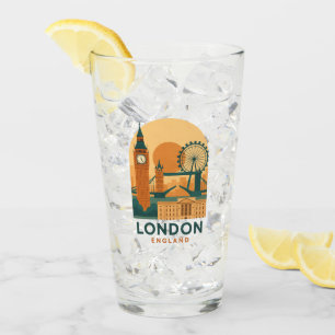 Verre de voyage vintage Londres Angleterre Rétro