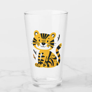 Verre Décor de tigre de caricature mignon