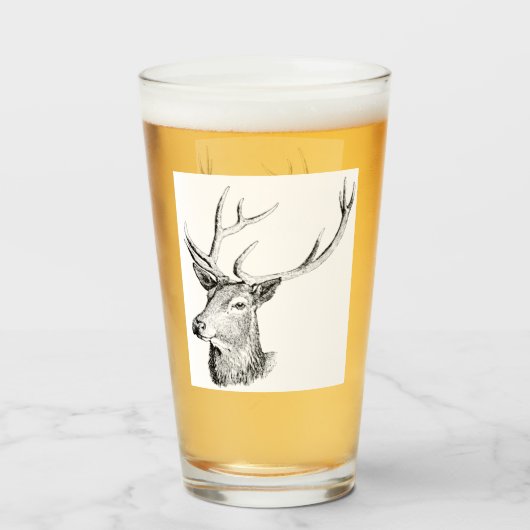 Verre Deer Buck Antlers Animaux Chasse Pour Hommes Rusti (Dos (rempli))