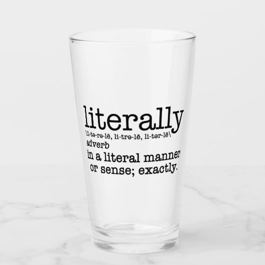 Verre Définition littérale Grammaire anglaise (Devant)