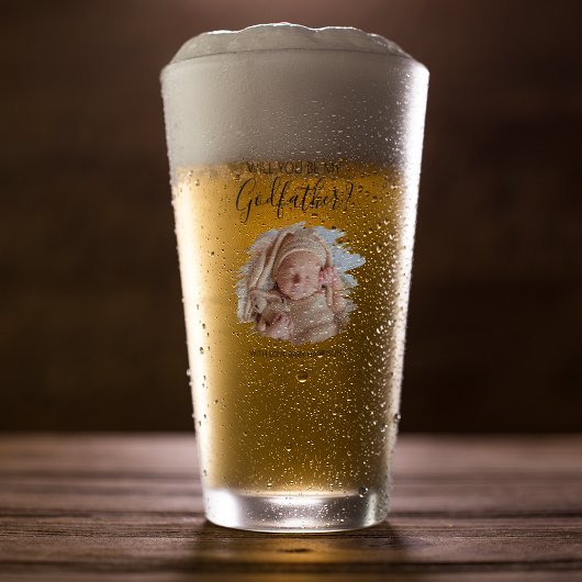 Verre Demande de parrain moderne avec photo