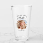 Verre Demande de parrain moderne avec photo (Devant)