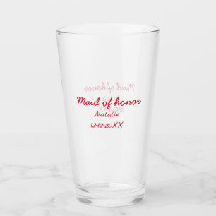 Verre Demoiselle d'honneur ajouter nom date année texte